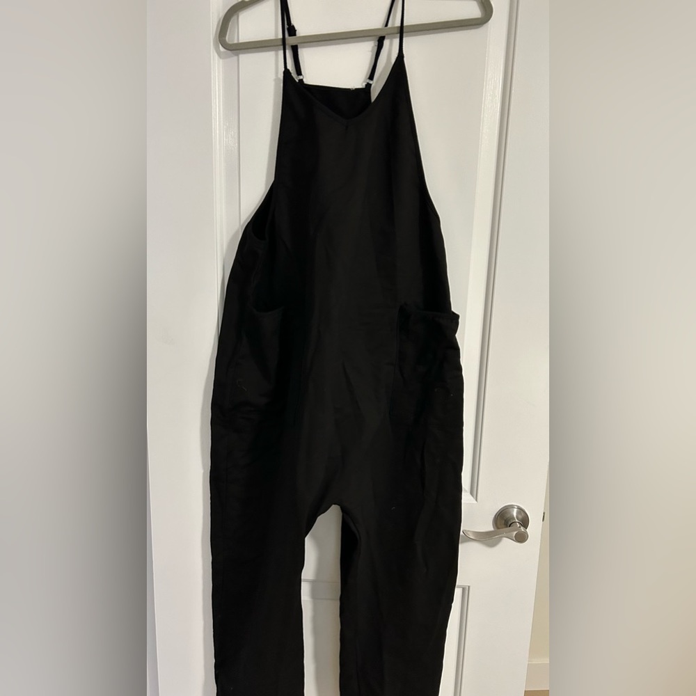 Black 100% Cotton Romper Jumpsuit NWOT